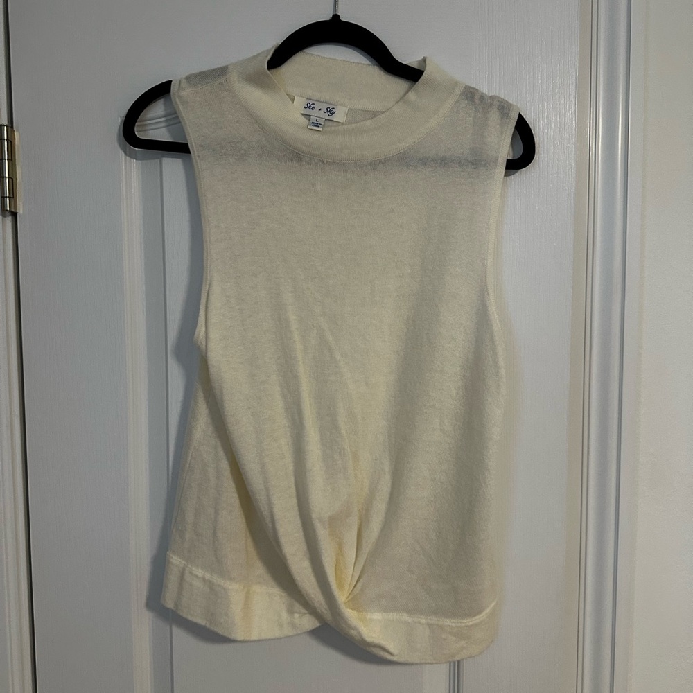 Women's Cream Sleeveless Top